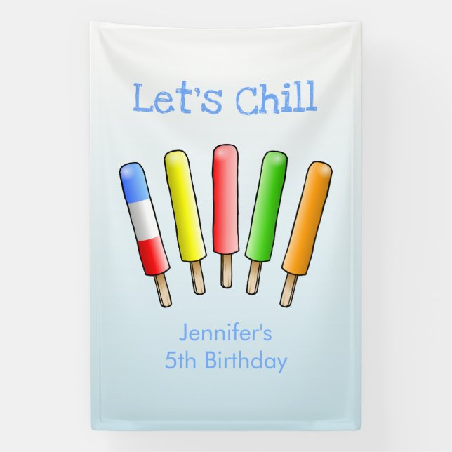 Lasst uns mit farbenfrohem Eis chillen Banner (Vertikal)