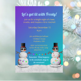 Lasst uns mit Frosty zur Party gehen Einladung