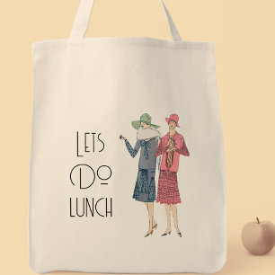 Lasst uns Mittagessen Vintage Damen Tragetasche