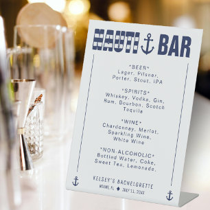 Lasst uns Nauti Junggeselinnen-Abschied Bar Drinks Sockelschild