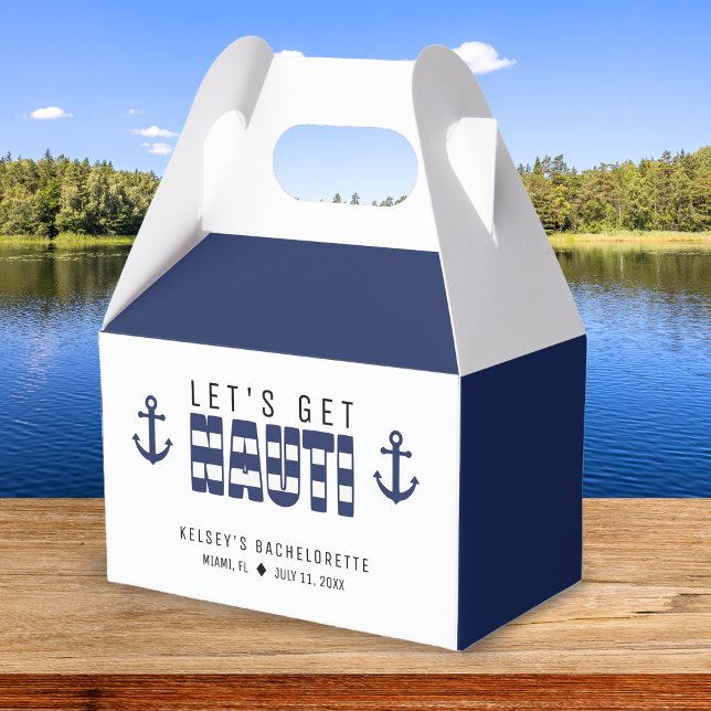Lasst uns Nauti-Junggeselinnen-Abschied holen Geschenkschachtel (Let's Get Nauti Bachelorette Party Favor Boxes
)