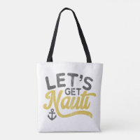 Lasst uns Nauti Nautical Vintage Type Grau Gelb be