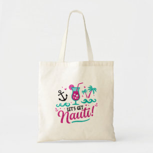 Lasst uns nautisch werden! Rosa Glitter-Nautik Tragetasche