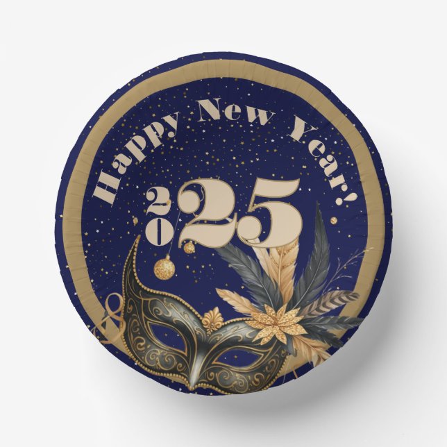 Lasst uns Neujahr Party glamourös blau klingeln Pappteller (Vorderseite)