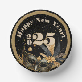 Lasst uns Neujahr Party glamourös Schwarz klingeln Pappteller