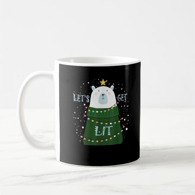 Lasst uns Niedlich Bären Weihnachten Pajamas bekom Kaffeetasse (Links)