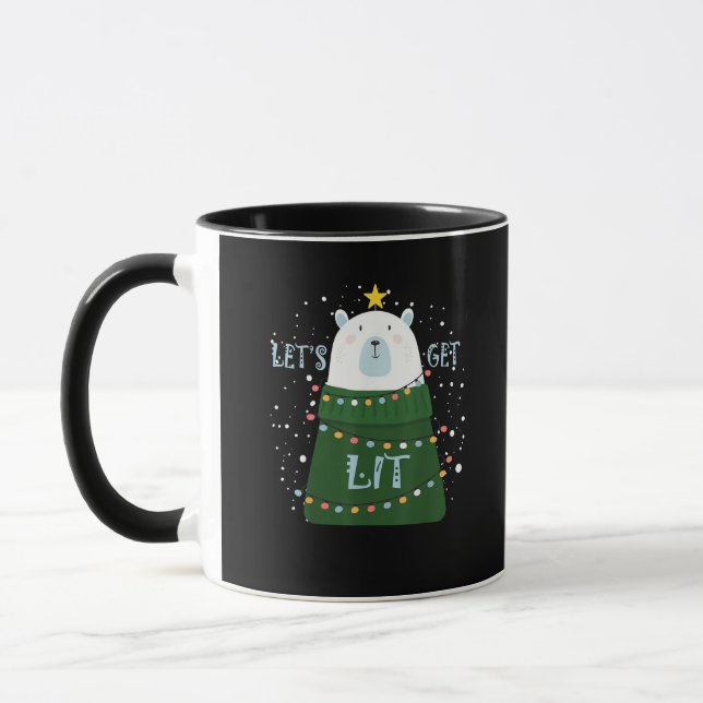 Lasst uns Niedlich Bären Weihnachten Pajamas bekom Tasse (Links)