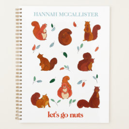 Lasst uns Nüsse Funny Eichhörnchen mit Namen gehen Planer