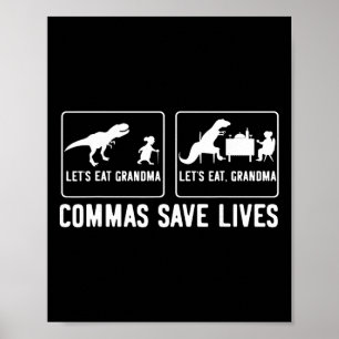 Lasst uns Oma essen Lasst uns, Oma Kommas retten L Poster