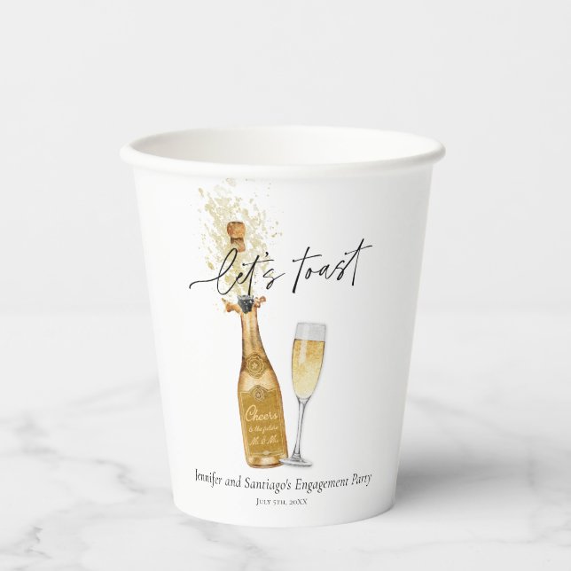 Lasst uns Paare, die sich engagieren, überreden Pappbecher (Vorderseite)