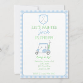 Lasst uns Par-T-Shirt Golf zum 3. Geburtstag einla Einladung