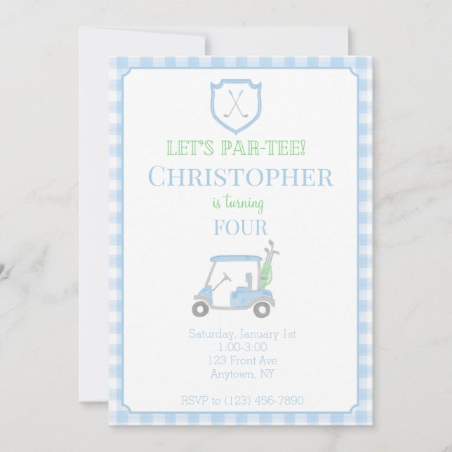 Lasst uns Par-T-Shirt Kindergeburtstag einladen Einladung (Vorderseite)