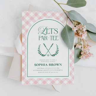 Lasst uns Par-T-Shirt Modern Golf zum Geburtstag s Einladung