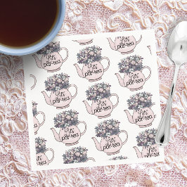 Lasst uns Par-Tea-Floral Teapot-Mädchen Geburtstag Serviette