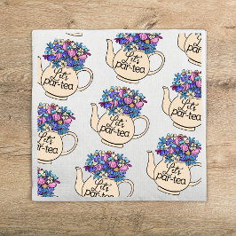 Lasst uns Par-Tea-Floral Teapot-Mädchen Geburtstag Serviette