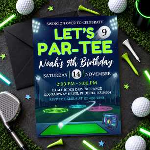 Lasst uns Par-Tee 9. Geburtstags-Glow-Golfparty Ne Einladung