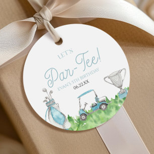 Lasst uns Par-Tee Blue Golf Geburtstagsfeier Geschenkanhänger