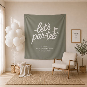 Lasst uns Par-tee Golf 1. Geburtstagsbanner Wandteppich