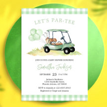 Lasst uns Par-tee Golf-Baby-Shower-Einladung