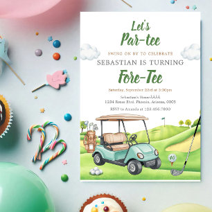Lasst uns Par Tee Golf-Geburtstags-Einladung Einladung