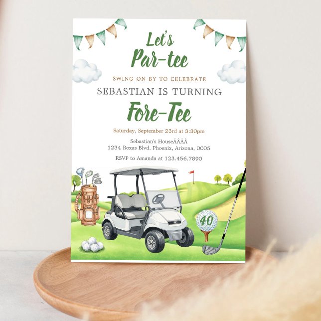 Lasst uns Par Tee Golf-Geburtstags-Einladung Einladung (Von Creator hochgeladen)