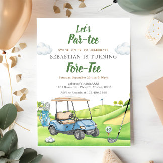 Lasst uns Par Tee Golf-Geburtstags-Einladung Einladung