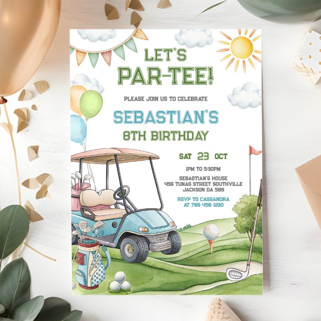 Lasst uns Par Tee Golf-Geburtstagseinladung Einladung (Von Creator hochgeladen)