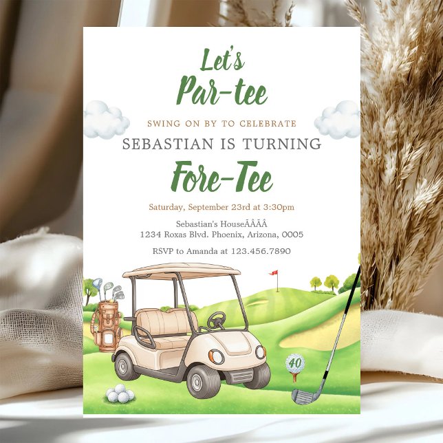 Lasst uns Par Tee Golf-Geburtstagseinladung Einladung (Von Creator hochgeladen)