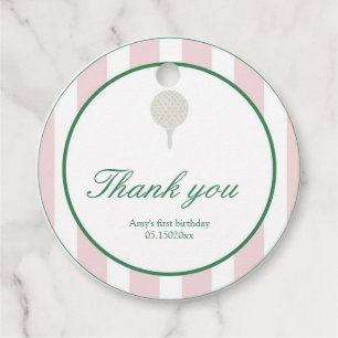 Lasst uns Par-Tee Pink Golf Round Fevor Tags Geschenkanhänger