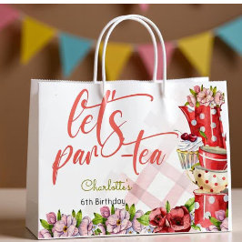 Lasst uns Par-Tee, Teeblume zum Geburtstag machen Große Geschenktüte