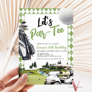 Lasst uns ParTee Neutral Golf Geburtstagsparty Einladung