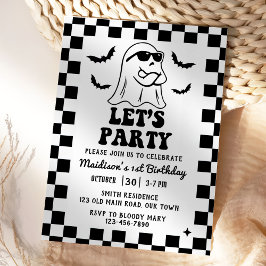 Lasst uns Party 1. Geburtstag Halloween-Party Einladung
