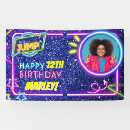 Lasst uns Party Bounce Neon Trampolin Park springe Banner