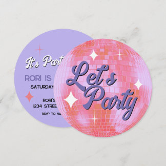 Lasst uns Party Disco Ball Geburtstag Einladung