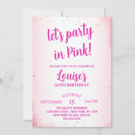 Lasst uns Party Dreißig Funny Pink 30. Geburtstag Einladung