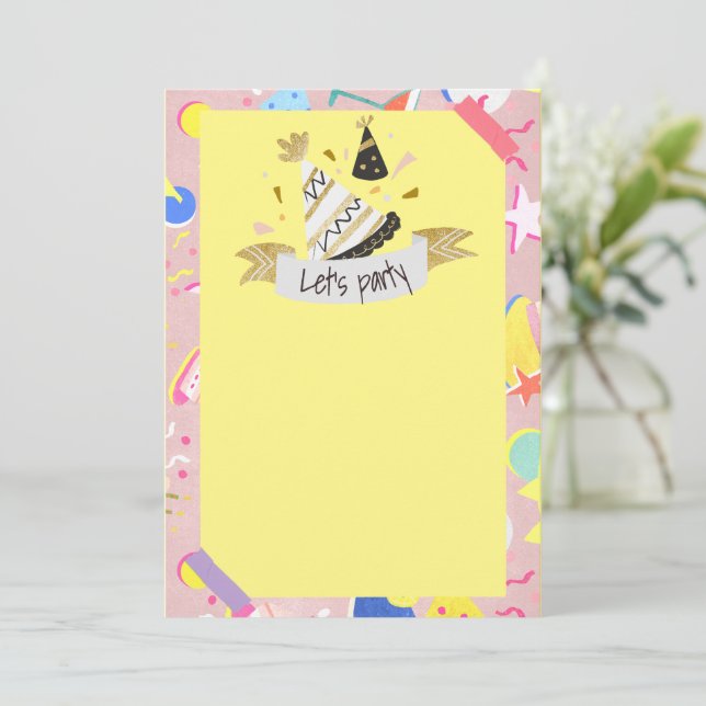 Lasst uns Party Einladung (Stehend Vorderseite)