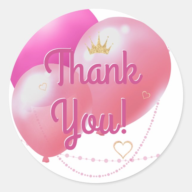 Lasst uns Party Glam Pink danken Runder Aufkleber (Vorderseite)