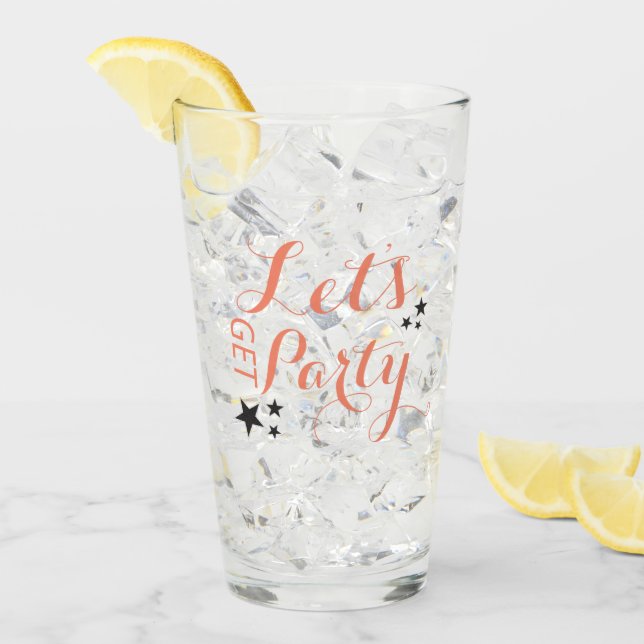 Lasst uns Party Glass Cup trinken lassen Glas (Vorderseite Ice)