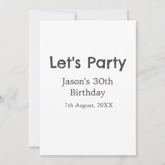 Lasst uns Party glücklich 30. Geburtstag, einfache Einladung