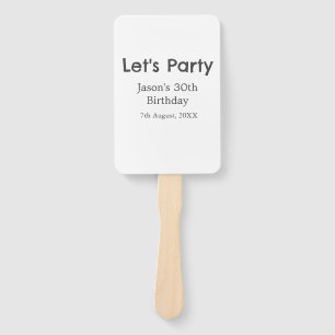 Lasst uns Party glücklich 30. Geburtstag, einfache Fächer