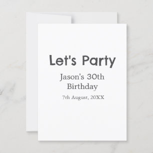 Lasst uns Party glücklich 30. Geburtstag, einfache Postkarte