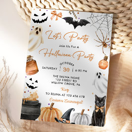 Lasst uns Party Halloween-Party Pumpkin Einladung