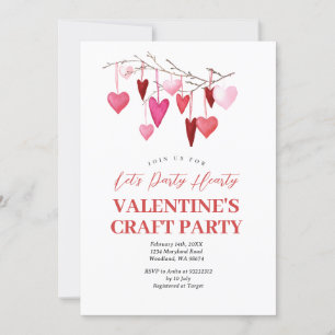 Lasst uns Party Hearty Valentine Craft Party Einladung