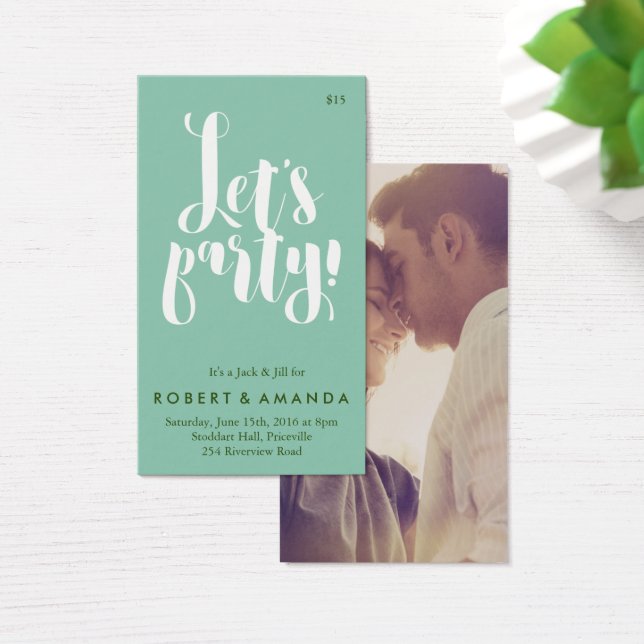 Lasst uns Party Jack und Jill Ticket, Aqua (Schreibtisch)