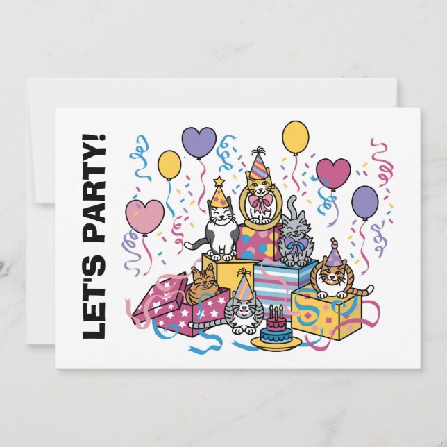 Lasst uns Party machen! Einladung (Vorderseite)