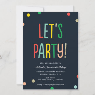 Lasst uns Party machen! Imitate Gold Confetti | PA Einladung