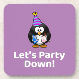 Lasst uns Party machen! Penguin Funny Birthday Par Getränkeuntersetzer