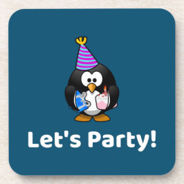 Lasst uns Party machen! Penguin Funny Birthday Par Getränkeuntersetzer