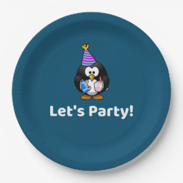 Lasst uns Party machen! Penguin Funny Birthday Par Pappteller