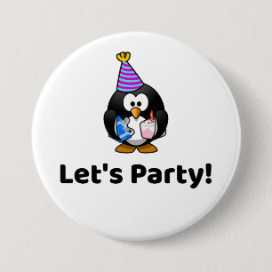 Lasst uns Party machen! Pinguin Button